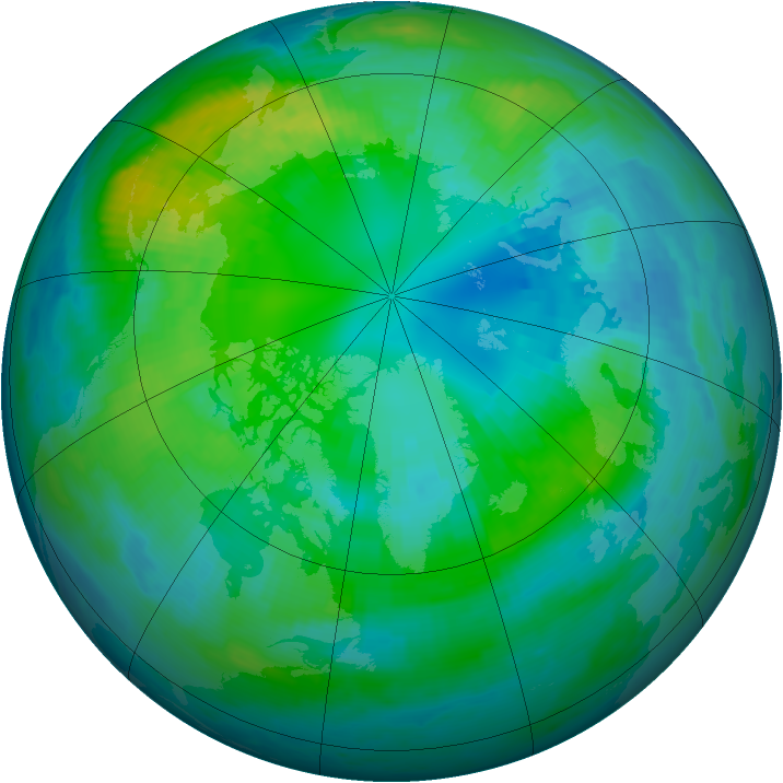 Arctic ozone map for 15 October 1998